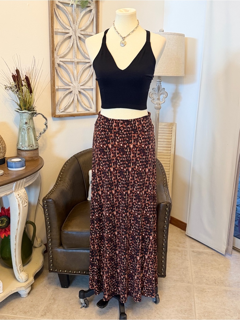 Veronica M maxi skirt animal print